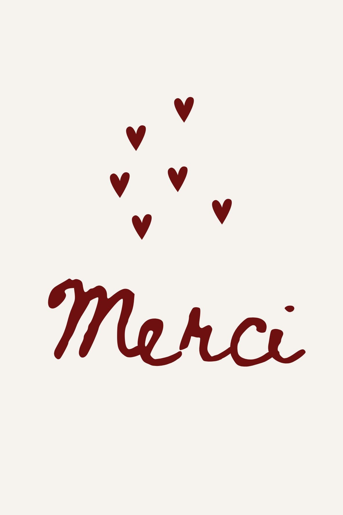 Carte coeur "Merci" - 1€